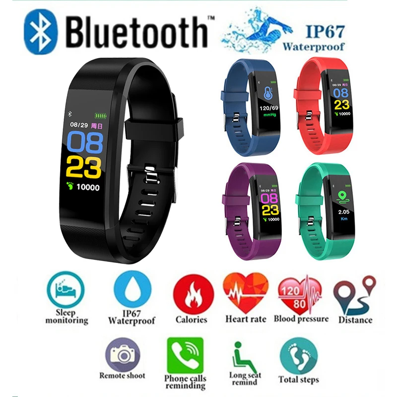 

NEW Color Screen Smart Bracelet Step Calorie Calculation Smart Wearable Wristband Heart Rate Monitor Watch for Men Women Kids
