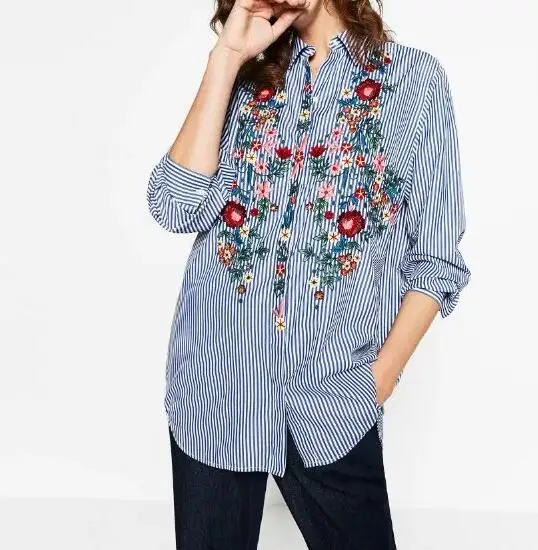 Slikovni rezultat za striped embroidered blouse