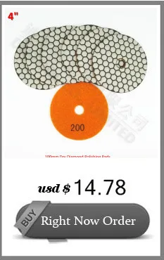 DIATOOL 7pcs 4inch#100 Dry Diamond Polishing Pads Diameter 100MM Resin Bond Diamond Flexible Polishing Pads