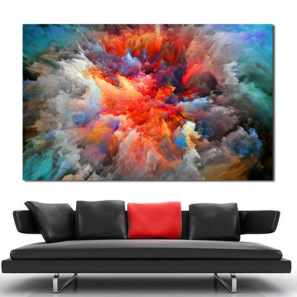 

JQHYART Abstract Cloud Canvas Art Oil Painting Moder Home Decor Picture Wall Pictures For Living Room No Frame