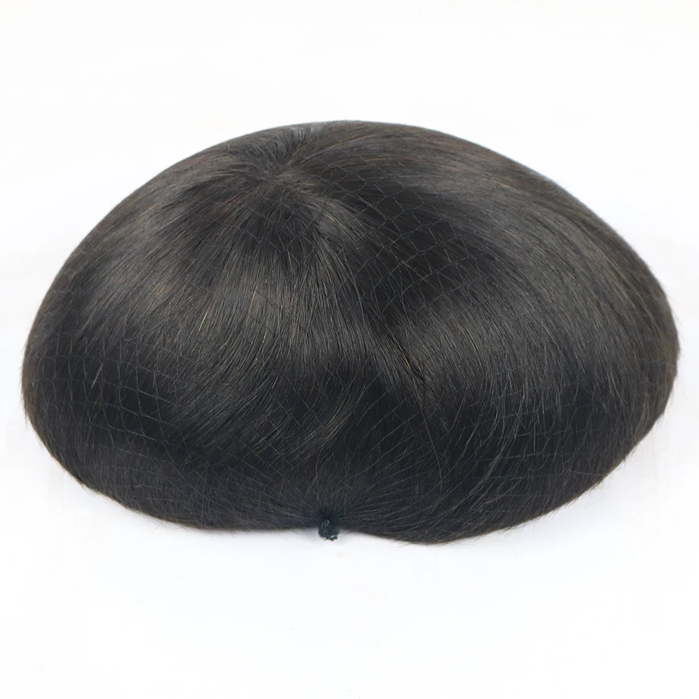 Европейский Remy парик из натуральных волос для мужчин с прозрачной тонкой кожей PU 1" x 8" прямые волосы шт для мужской парик