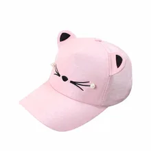 5 цветов горячая распродажа лето мультфильм каваи Кот печати Козырек Шапки Взрослые женщины Спорт на открытом воздухе Регулируемый козырек шапки