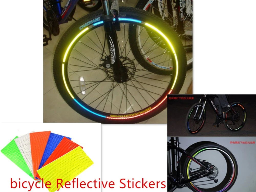 8 pcs/papier fiets Stickers Fiets Reflector Fietsen Reflecterende Security  Velg Decal Tape Fiets Accessoires Veiliger velo|stickers kia|sticker  wheelstickers dirt - AliExpress