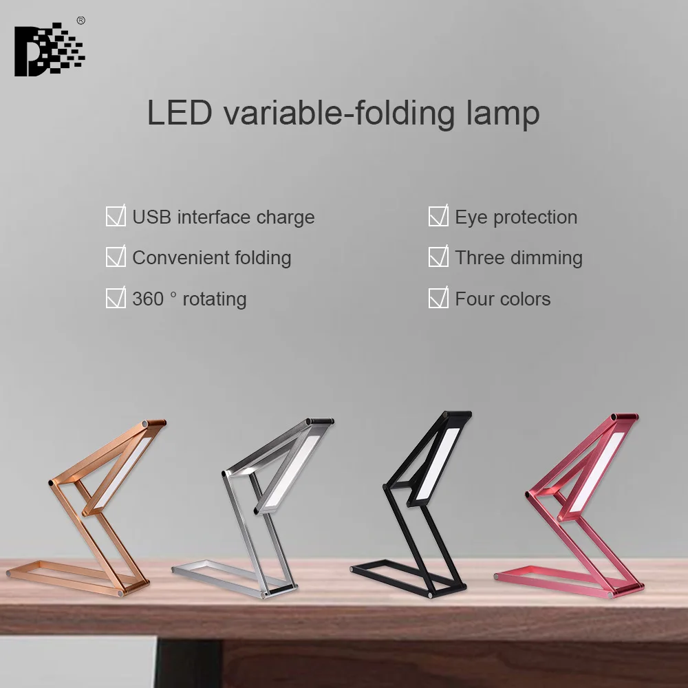 

new folding reading led table lamp desk laptop adjustable bright led mini book reading light 3 tone modulation convenient lamp
