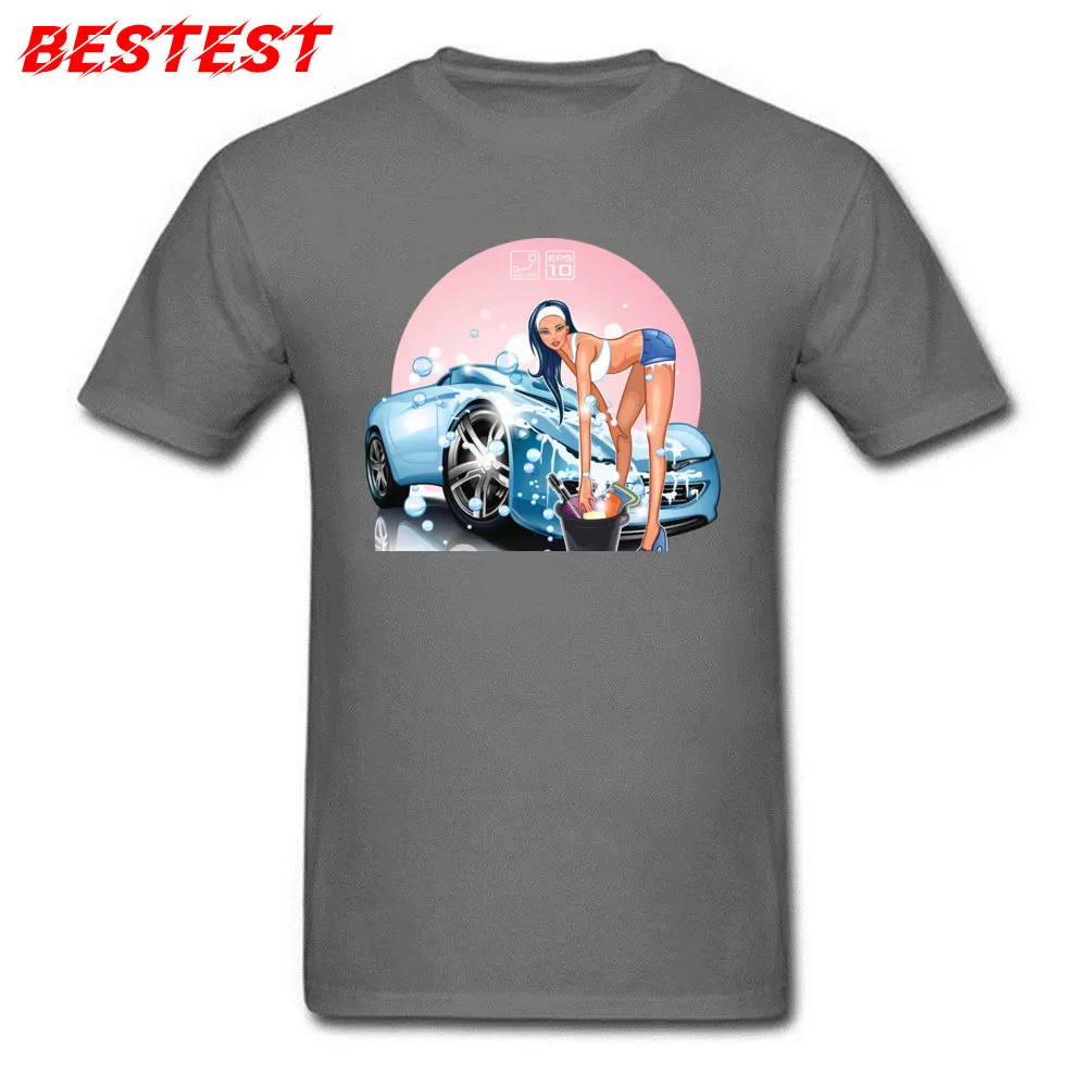 car wash pin up girl Unique Short Sleeve Tops & Tees Summer Crew Neck Cotton Fabric Men Tshirts Unique T Shirts Fitted car wash pin up girl carbon