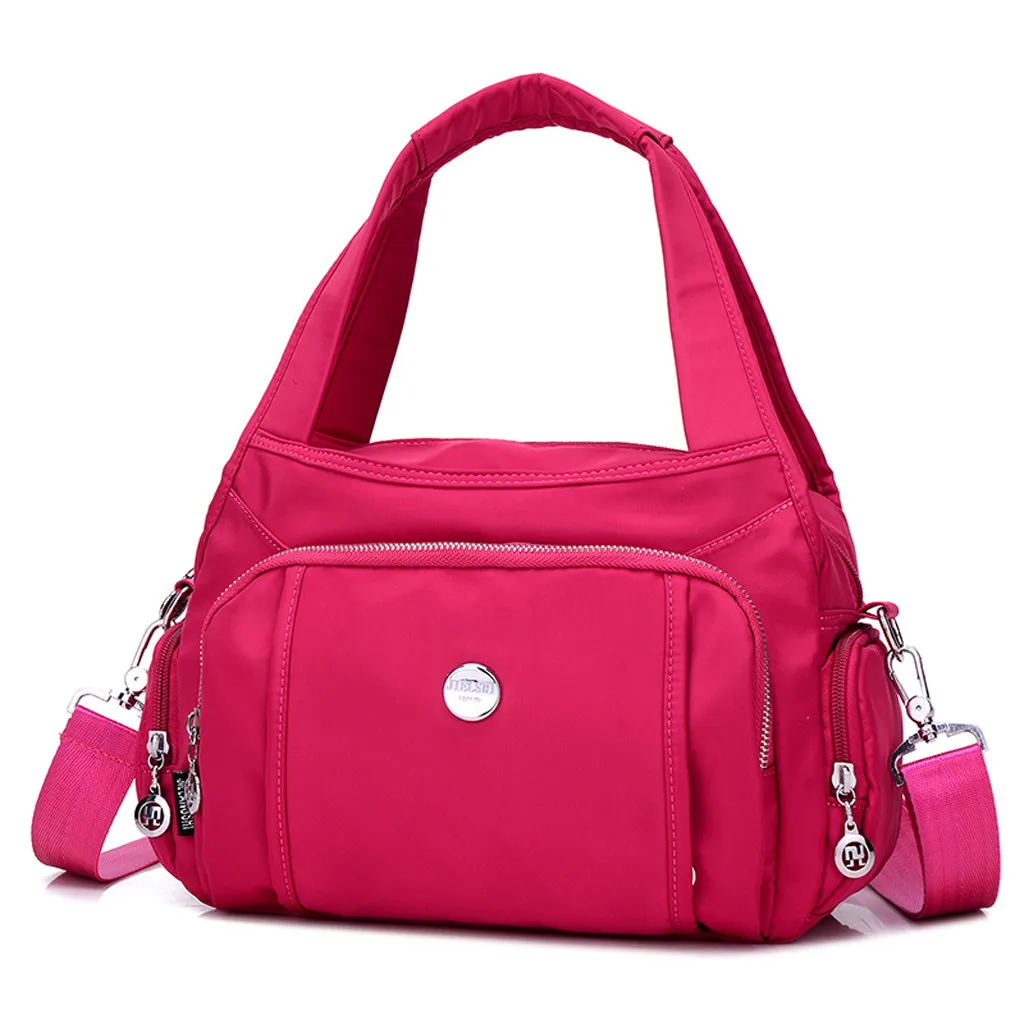 Нейлоновая дорожная сумка большой емкости женская сумка модная простая однотонная одноцветная сумка-мессенджер на плечо сумка для путешествий Bolsos Mujer - Цвет: Красный