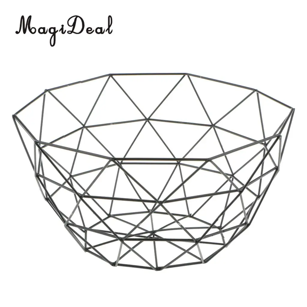 MagiDeal Iron Wire Fruit Basket Bowl Food Serving Basket Candy Biscuit Snack Holder, Apples Orange Bananas Basket