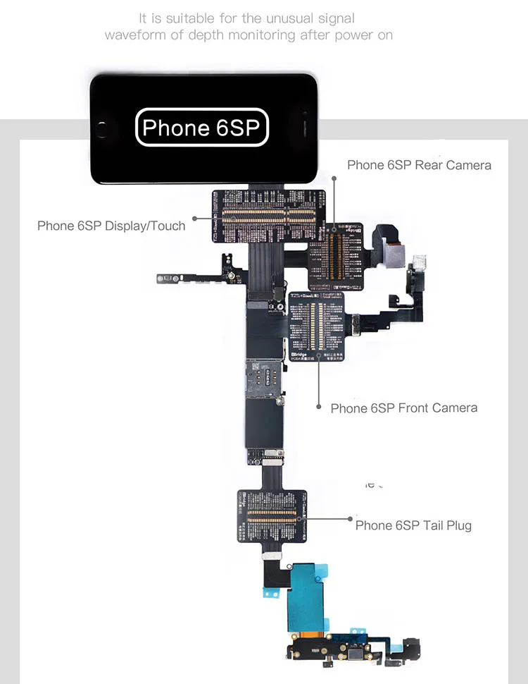 QianLi iBridge FPC Тестовый Кабель для iphone X 6 6S 7 7P 8 8p материнская плата проверка неисправностей сенсорная Передняя Задняя камера отпечаток пальца