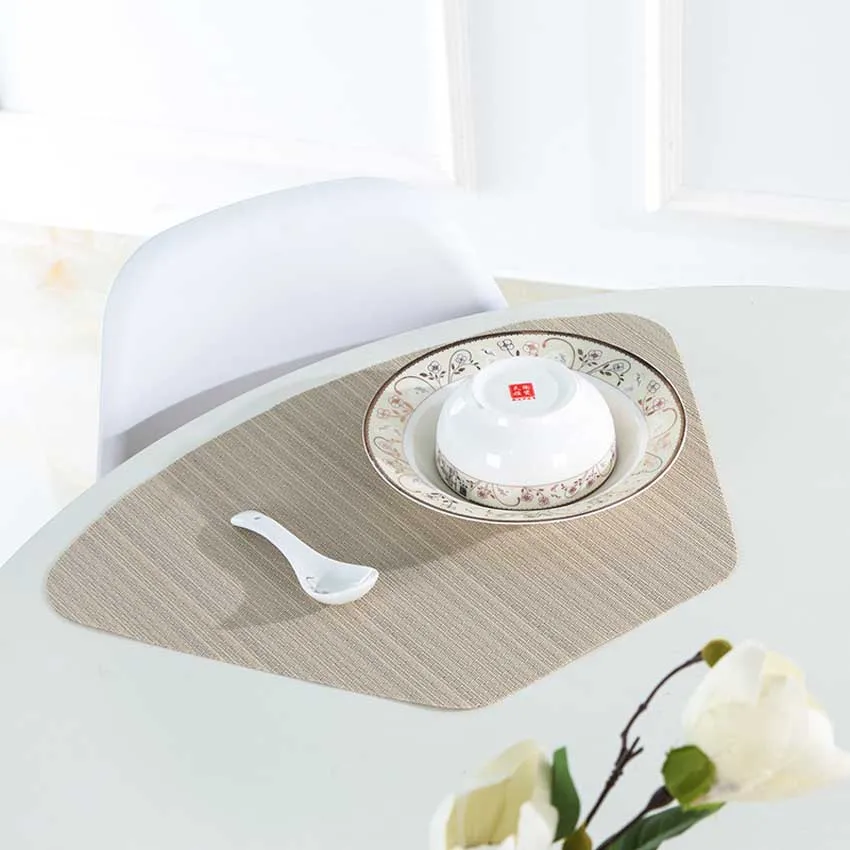

Sector Thicken Solid Color Dining Coffee Table Bowl Pad Placemat Waterproof Oilproof Cup Bar Mat Coaster Home Adiabatic Kitchen