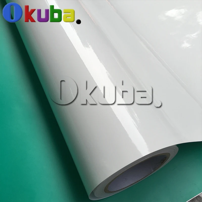 White Glossy Vinyl Wrap Self adhesive with Air Bubble Free Thickness 0