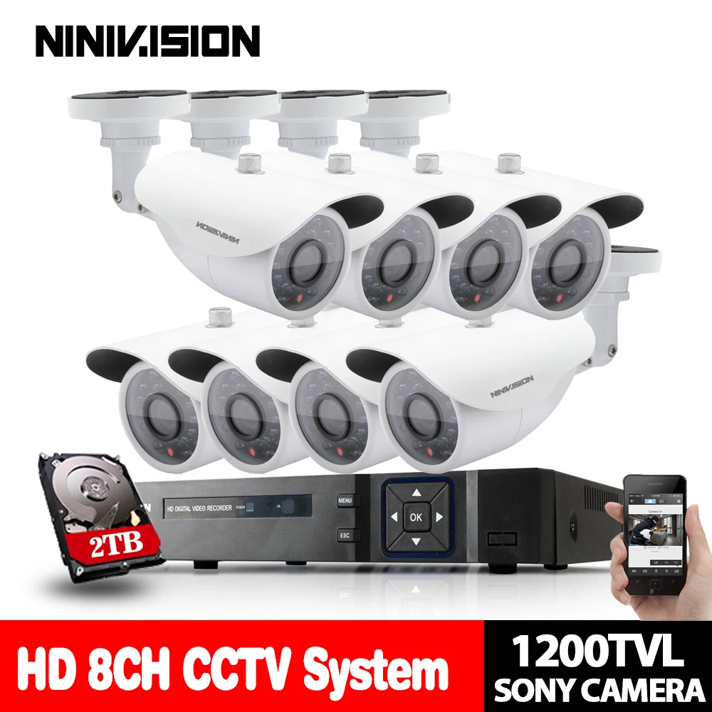  NINIVISION 720 P HD 1200TVL de seguridad al aire libre sistema de cámara 1080 P HDMI CCTV Video vig