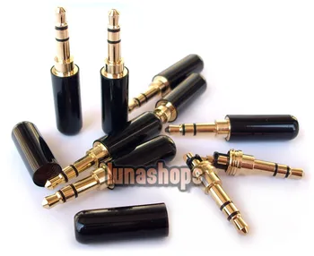 

LN002612 Black 3.5mm Stereo 24k Gold Audio Plug soldering Adapter for Sennheiser