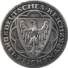 1927 niemiecki 3 Reichsmark (100 Rocznica Bremerhaven #8211 A) monety kopia 30mm tanie tanio Miedzi 1920-1939 Antique sztuczna CASTING Ludzi CHINA Gyphongxin