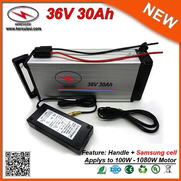 1000W 36V Bicycle Battery 30Ah E Bike for 250W - Bafang 8fun Golden Motor Used S amsung 30B cell with 30A BMS | Спорт и развлечения