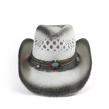 Женская и мужская соломенная открытая западная ковбойская шляпа, женские, папы, ручная работа, Bohemia Sombrero Hombre, ковбойские, джазовые солнцезащитные очки, размер 56-58 см