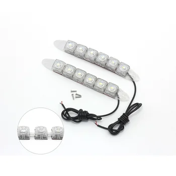 

2Pcs 12V Car Daytime Running Light 6 LEDs Flexible DRL Strip Light Auto Driving Light Fog Lamp 6000K