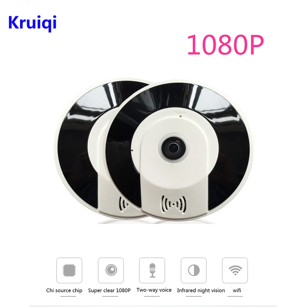 

Kruiqi 1080P HD Surveillance Home Security IP Camera Wireless WiFi Camera wi-fi Audio Record Baby Monitor CCTV Camera