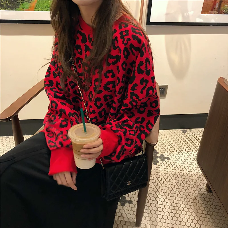 2019 Korean Version Has Tested Hanfeng Casual Early Autumn Panther Print Kuansongweiyi Sweaters Fall Sweaters for Women sweater 2019 Korean Version Has Tested Hanfeng Casual Early Autumn Panther Print Kuansongweiyi Sweaters Fall Sweaters for Women sweater