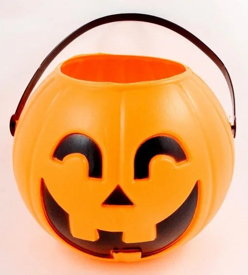 Newest Portable Plastic Pumpkin Bucket 16CM Large Pumpkin Barrels