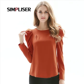 

SIMPLISER Women Tees 2018 Fashion Chiffon Female T-Shirts Long Sleeves Women Tops Soft Female Clothings Ladies Tees Femme Tops