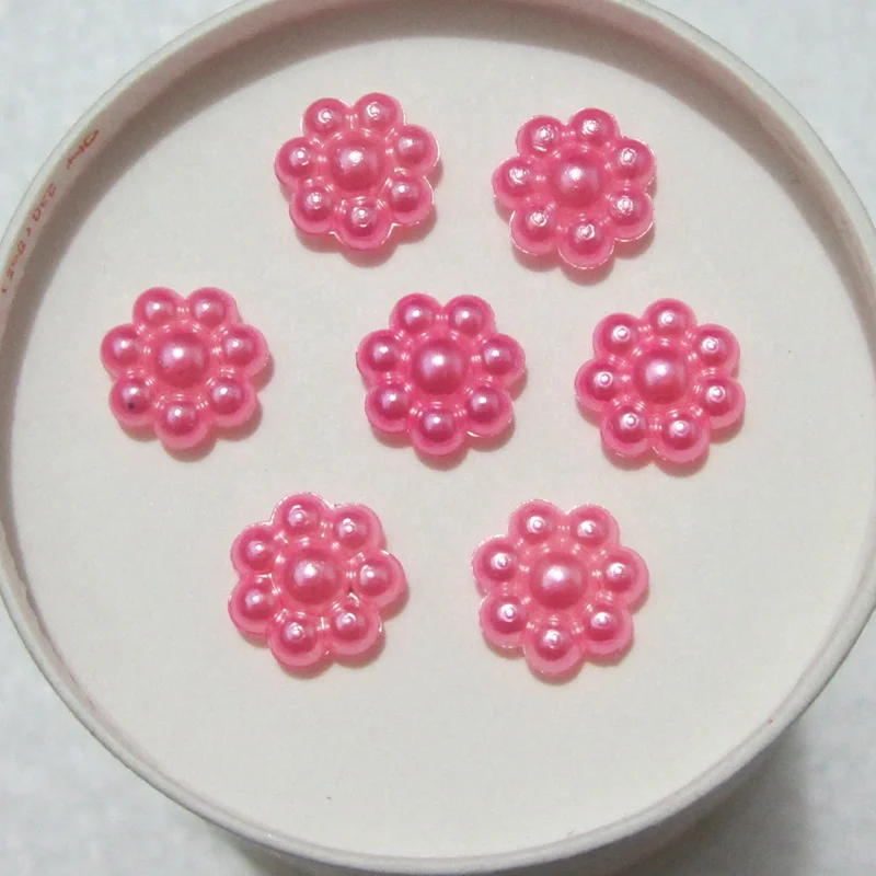 

100 pieces/lot 10mm plastic flower Bead flatback Scrapbook/ Craft Flatback Beads DIY B046