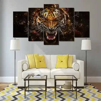 

Hd Printed Tiger Backgrounds Picture Painting Wall Art Room Decor Print Poster Picture Canvas Free Shipping/91061