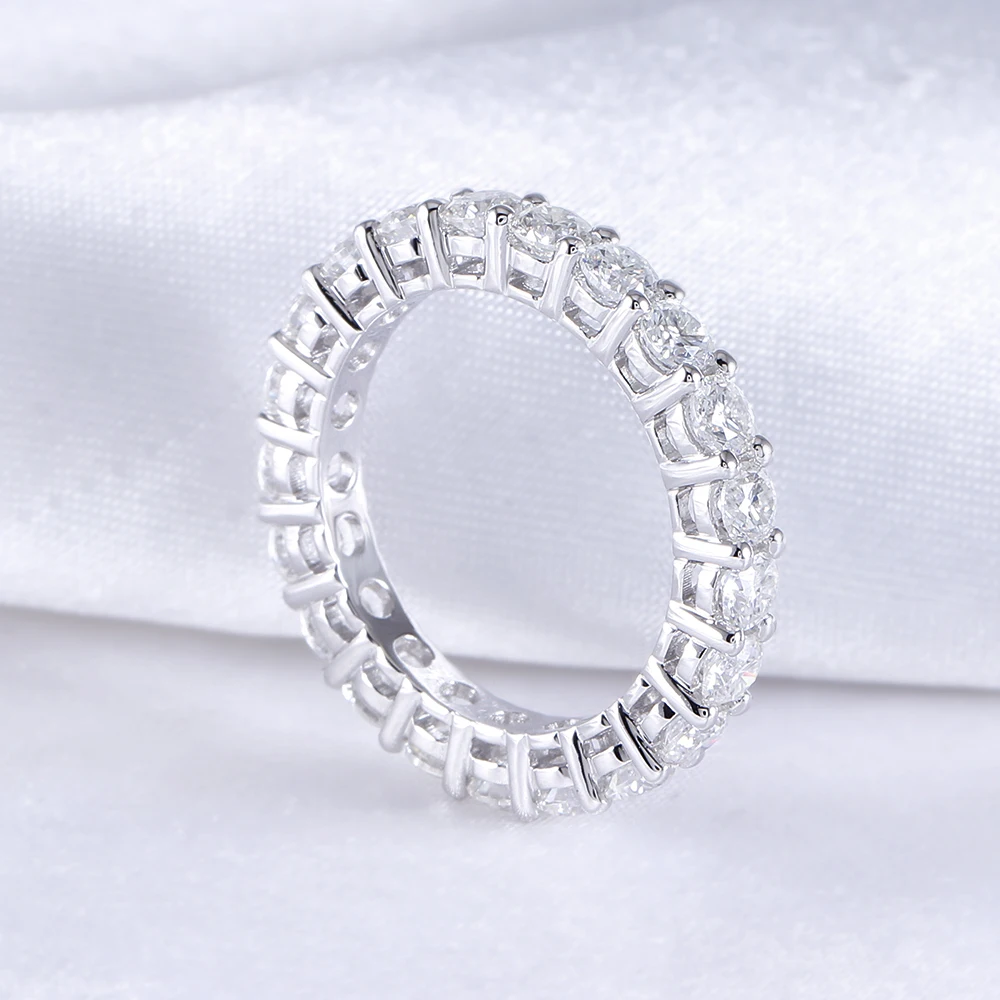 14k white gold ring moissanite eternity wedding band (2)