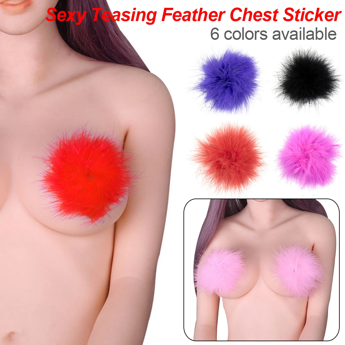 

1 Pairs Petals Colors Feather Nipple Sexy Feather Women Lingerie Breast Bra Nipple Cover Pasties Stickers Intimates Accessories
