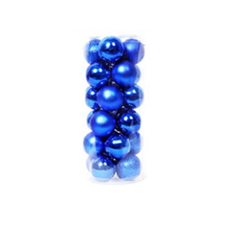 YORIWOO 24pcs/lot 3cm Merry Christmas Tree Balls Decoration Party Hanging Ornament Christmas Baubles Pendant Xmas New Year Gifts - Цвет: Blue