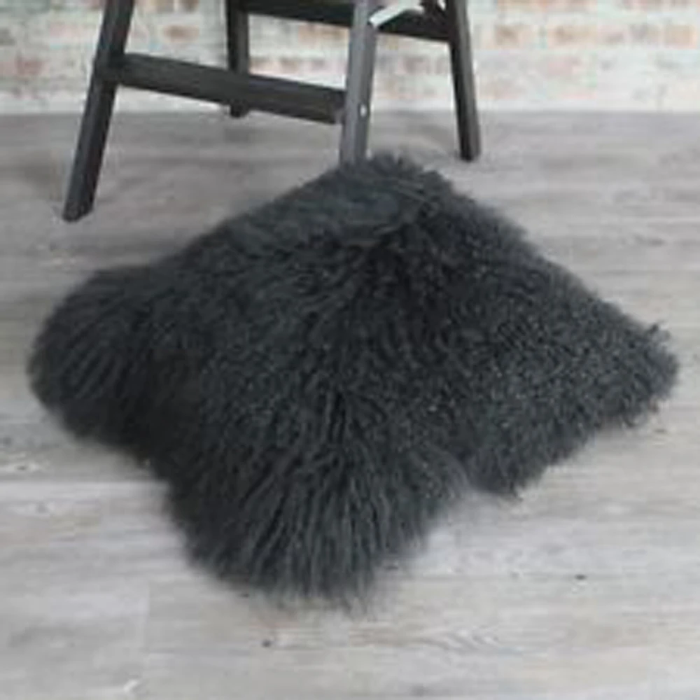 

Black Mongolian Fur Pillow Cover Decorative Pillows Bed Tibetan Fur Cushion Cover Almofadas Cojines Chair Sofa New Bedroom