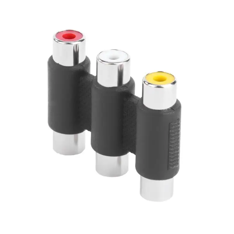 

ALLOYSEED Jack Connector Coupler Adapter Triple 3RCA Coupler AV Audio Video Female Extension Adaptor For Multimedia