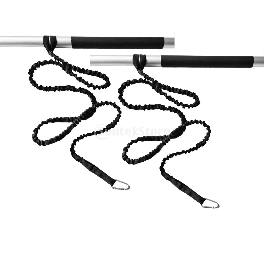 

2Pcs Durable Nylon Kayak Canoe Paddle Leash Safety Rod Leash Fishing Rod Holder Accessory Leash SUP Leash 61'' Black
