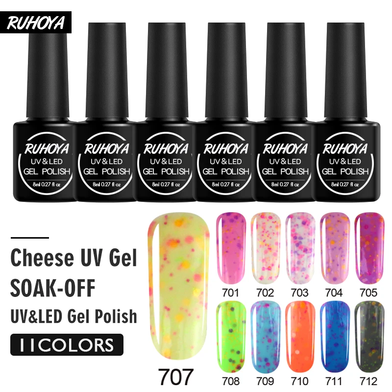 Ruhoya сырный гель лак для ногтей Дизайн ногтей УФ Гель-лак для ногтей ...
