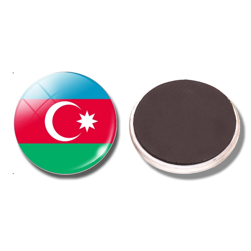 

Republic of Azerbaijan Flag Fridge Magnet 30 MM Round Glass Dome Magnetic Refrigerator Stickers Note Holder Kiktchen Home Decor