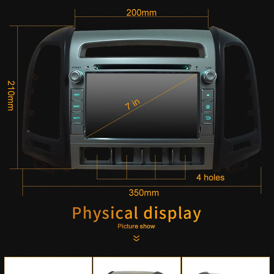 Discount KLYDE Android 8 Octa Core PX5 4GB+32GB Car DVD Multimedia Player Radio For Hyundai SANTA FE 4 Hole 2006 2007 2008 2009 2010 2011 6