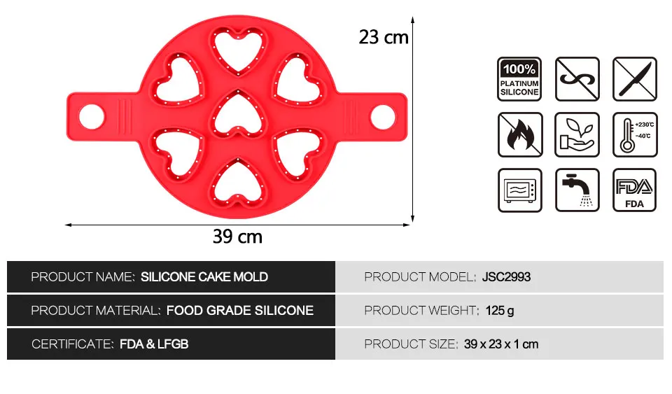 1Silikolove Nonstick Pancake Maker Egg Cooker Silicone Pancake Mold Heart Shape Omelette Chesse Molds New Egg Cooking Tools_05