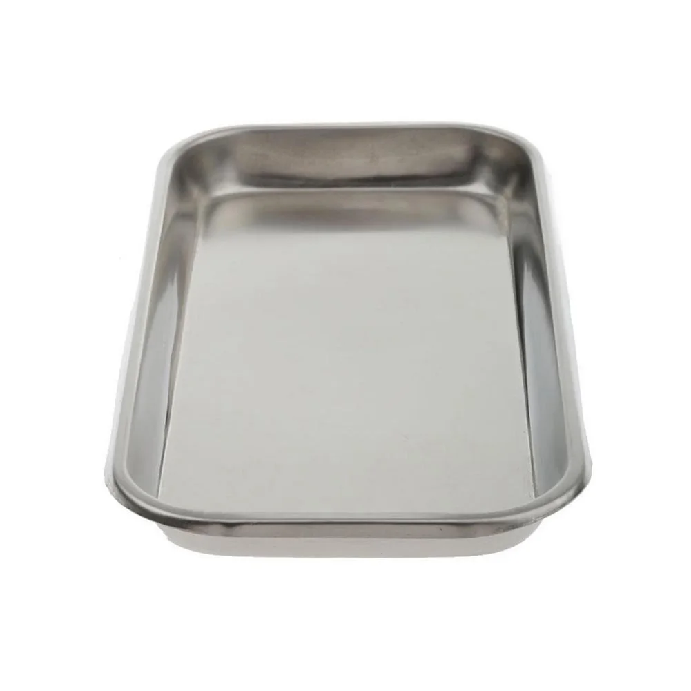 1PC 12cm x 22.5cm Stainless Steel Dental Holder Plate Dish Dentistry Instrument Lab Surgical Tray Equipment Tray Medical Alcohol