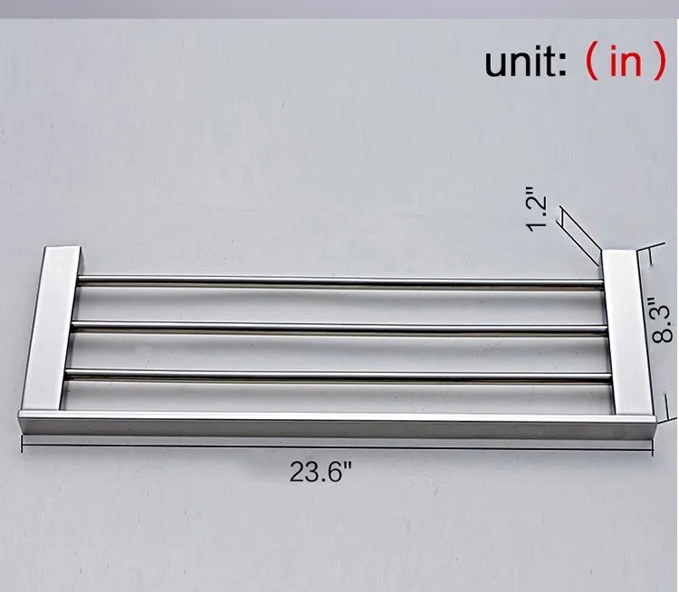 Квадратная SUS 304 вешалка для полотенец из нержавеющей стали вешалка для полотенец зеркальная полировка хромированная отделка 60 см длина аксессуары для ванной комнаты