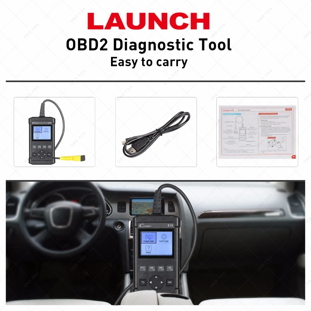 LAUNCH CReader 519 поддерживает все OBDII/EOBD Creader 519 такие же, как creader 5001 диагностические инструменты автомобильный считыватель кода своими руками сканер