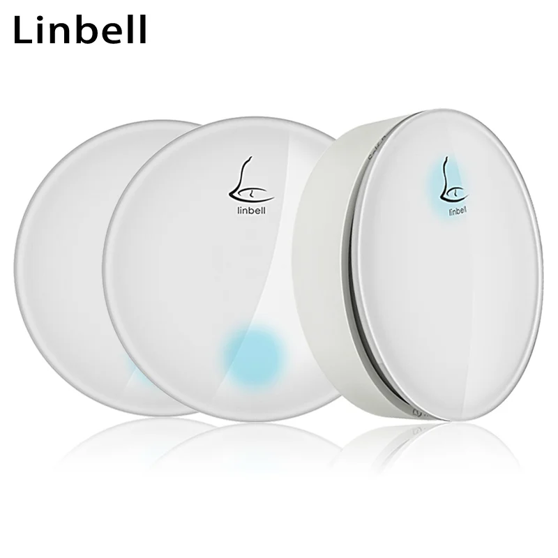 Linbell G3 самовосpower вающийся кинетический беспроводной дверной звонок EU/US/UK штекер, Длинные дверные кольца, домашнее кольцо, Ночной светильник, 1 кнопка, 1 2 приемника