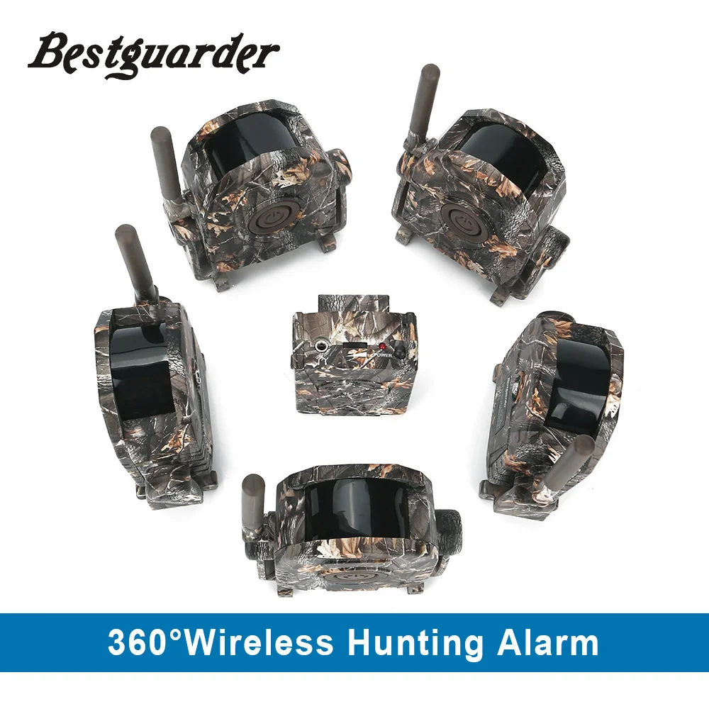 

360 degree 100 Meter Wireless Trail Security Hunting alarm system 0.5S Trigger Sound Vibration LED Motion system kit PIR motion