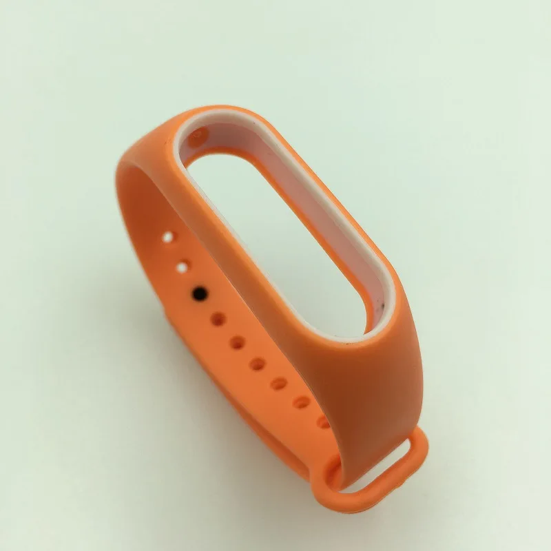 Силиконовый браслет для Xiaomi mi band 2 mi band 2 браслеты на ремешке двухцветные сменные браслеты для оригинальной mi band 2 - Цвет: Orange