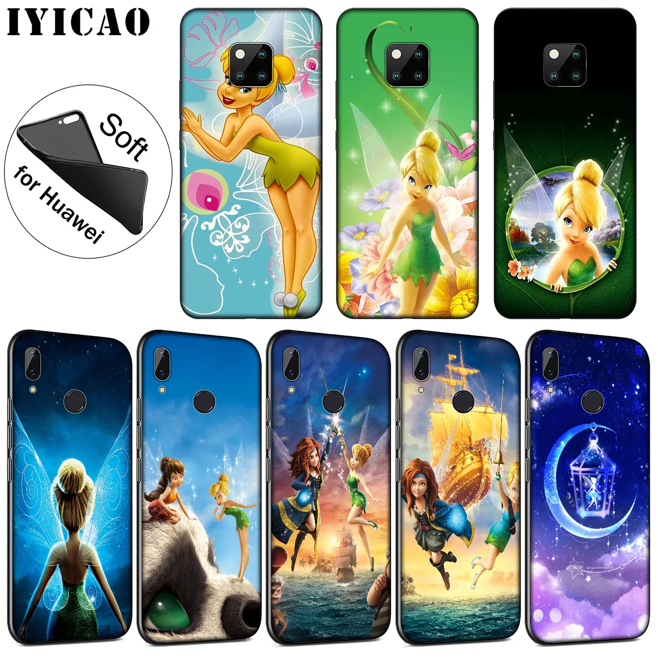 

IYICAO Tinker Bell tinkerbell Peter Pan Soft Silicone Phone Case for Huawei Mate 30 20 10 Pro Lite Nova 5I 4 3i 3 2i Lite Cover