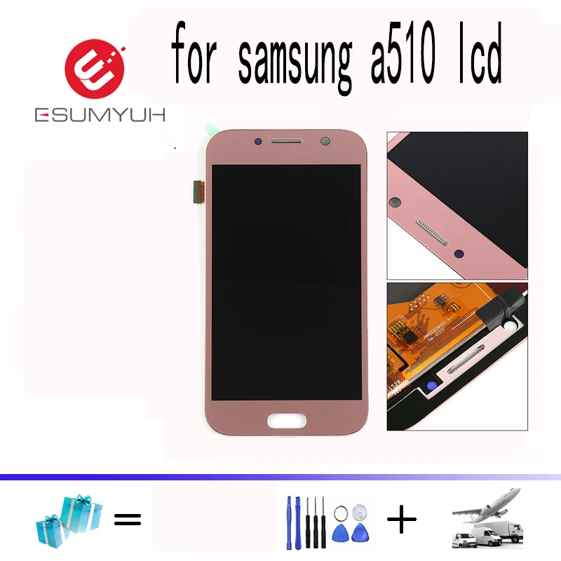 Яркость можно настраивать ЖК дисплей для Samsung Galaxy A5 2016 A510 A510F A510M Дисплей Сенсорный