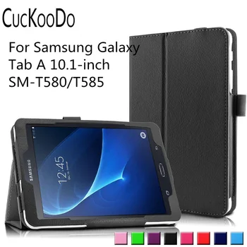

CucKooDo 200Pcs Folio Premium PU Leather Slim Stand Cover Case For Samsung Tab A 10.1-Inch (SM-T580/SM-T585) 2016 Release Tablet