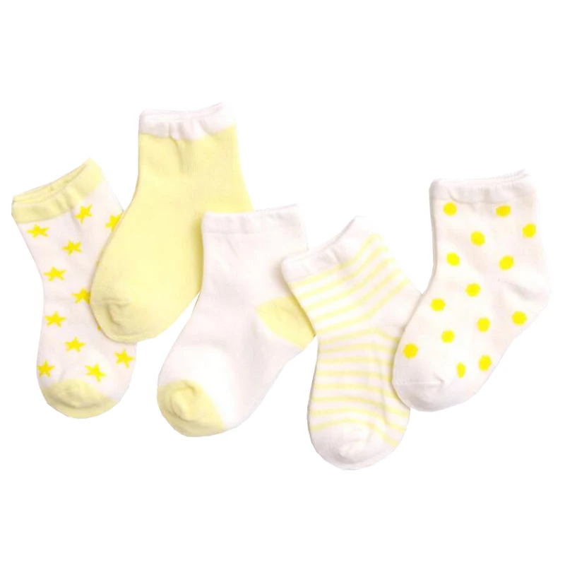 Amya/детские носки, 5 пар, хлопковые носки для новорожденных, короткие носки унисекс для маленьких мальчиков и девочек, 8 цветов