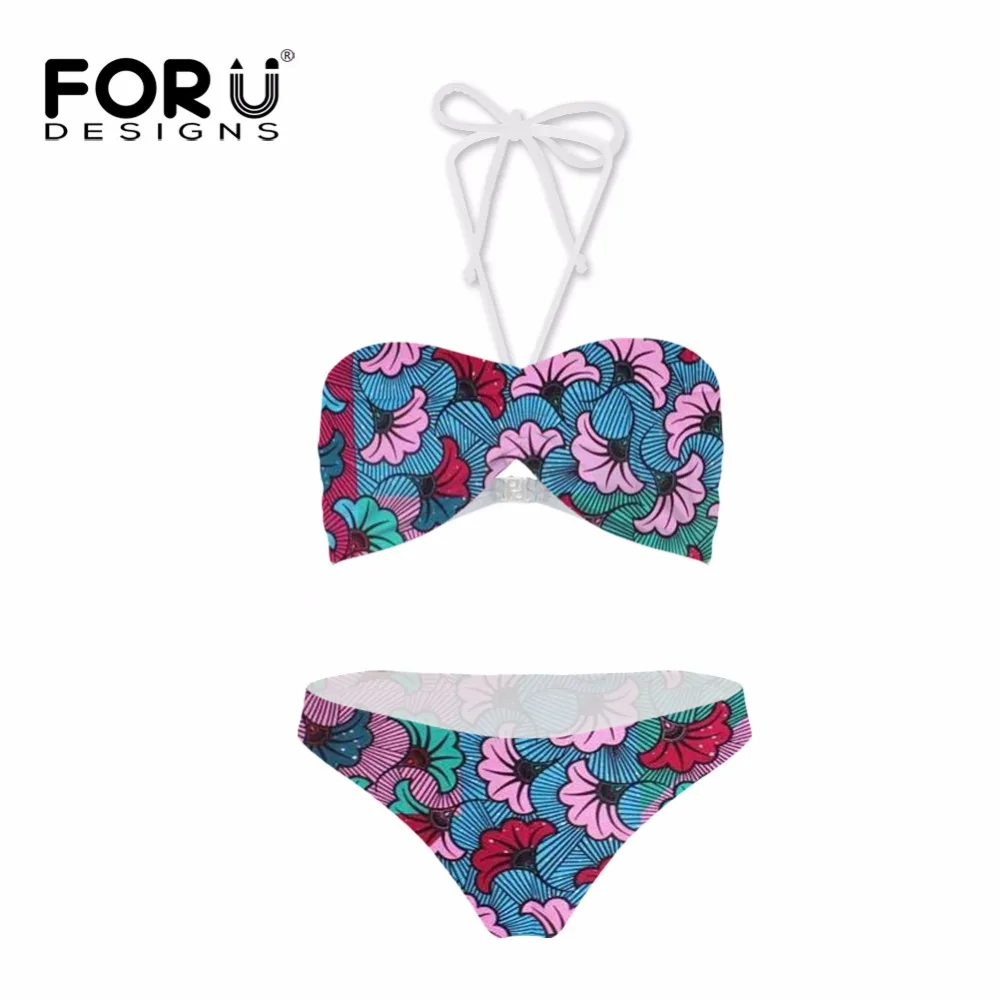 

FORUDESIGNS African Dashiki Mexican Triangle Bikini For Women Summer Beach Swimsuit Bathsuit for Girls New Arrival   Size S-XXL