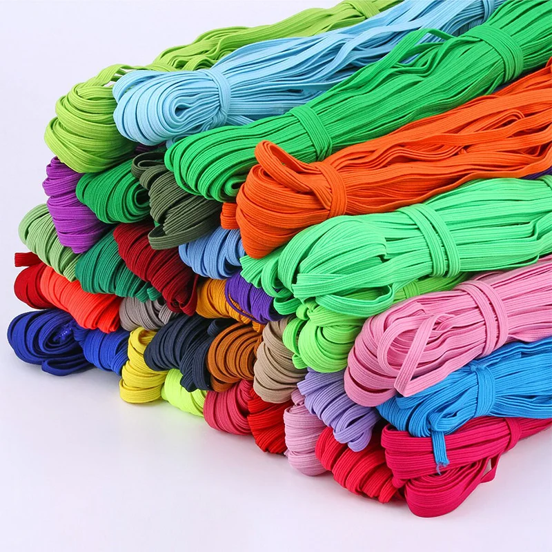 

6mm Colorful High-elastic Elastic Bands Rope Rubber Band Line Spandex Ribbon Sewing Lace Trim Waist Band Garment Accessory5M/lot