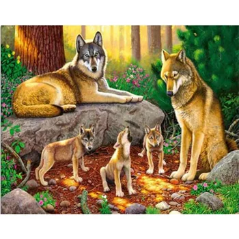 

Diy Diamond painting animal diamond 5d cross stitch crystal square diamond sets unfinish decorative Diamond embroidery wolf Y822