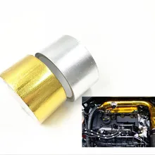 FIFAN-2 дюймов отражают золото Термальность лента забора воздуха тепла изоляционный экран Обёрточная бумага отражающая тепловой барьер самоклеющиеся двигателя